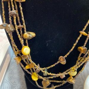Neutral Nugget Multi-strand Necklace